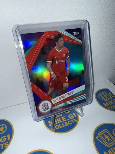 Wataru Endo 2023 Topps Liverpool Fan Set Purple /299