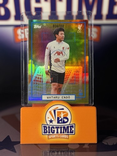 Wataru Endo 2026 Topps Liverpool Focus Blue /150