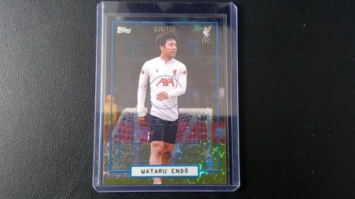 Wataru Endo 2025 Topps Liverpool Focus Blue Starry Nights /150