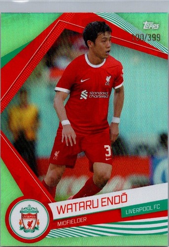 Wataru Endo 2023 Topps Liverpool Team Set Aqua Foil /399