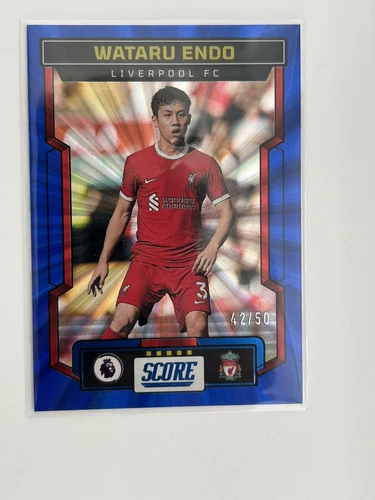 Wataru Endo 2023 Panini Premier League Score Blue Laser /50