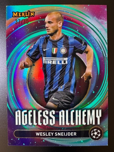 Wesley Sneijder 2024 Topps Merlin Chrome Aqua /75
