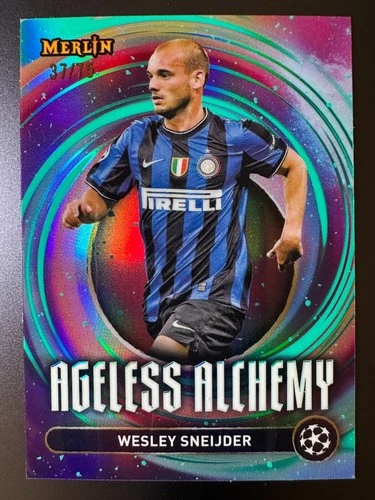 Wesley Sneijder 2024 Topps Merlin Chrome Aqua /75