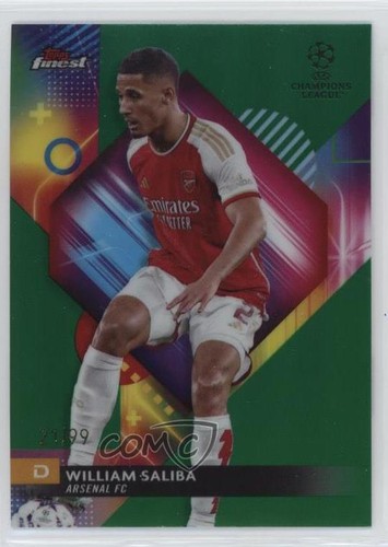 William Saliba 2023 Topps Finest Green Refractor /99