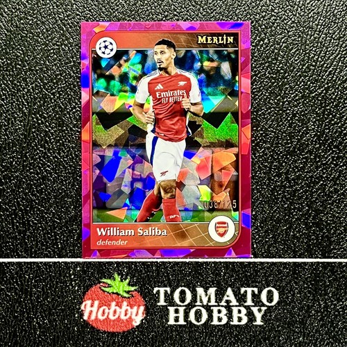 William Saliba 2024 Topps Merlin Chrome Atomic Magenta Refractor /125