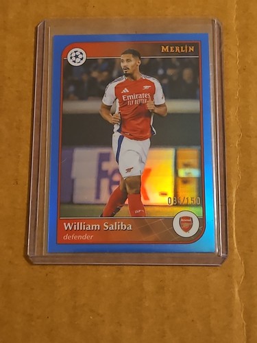William Saliba 2024 Topps Merlin Chrome Blue Refractor /150