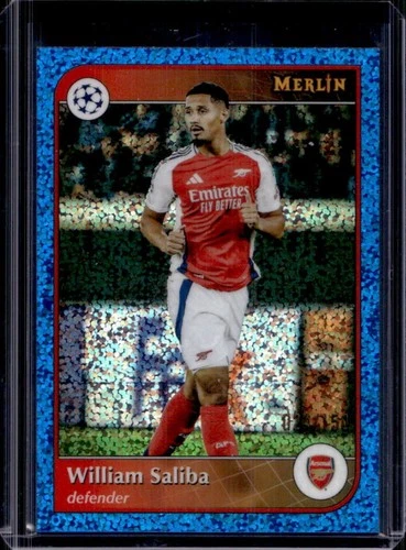 William Saliba 2024 Topps Merlin Chrome Blue Speckle Refractor /150