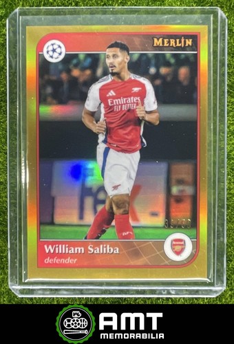 William Saliba 2024 Topps Merlin Chrome Gold /50