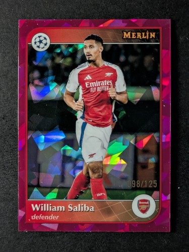William Saliba 2024 Topps Merlin Chrome Magenta Atomic /125