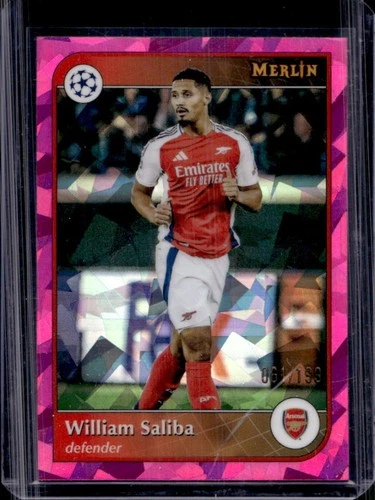 William Saliba 2024 Topps Merlin Chrome Pink Atomic Refractor /199