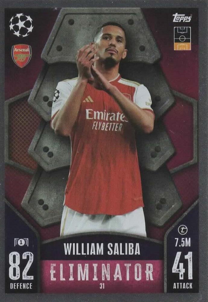 William Saliba 2023 Topps Match Attax UEFA Club Competitions