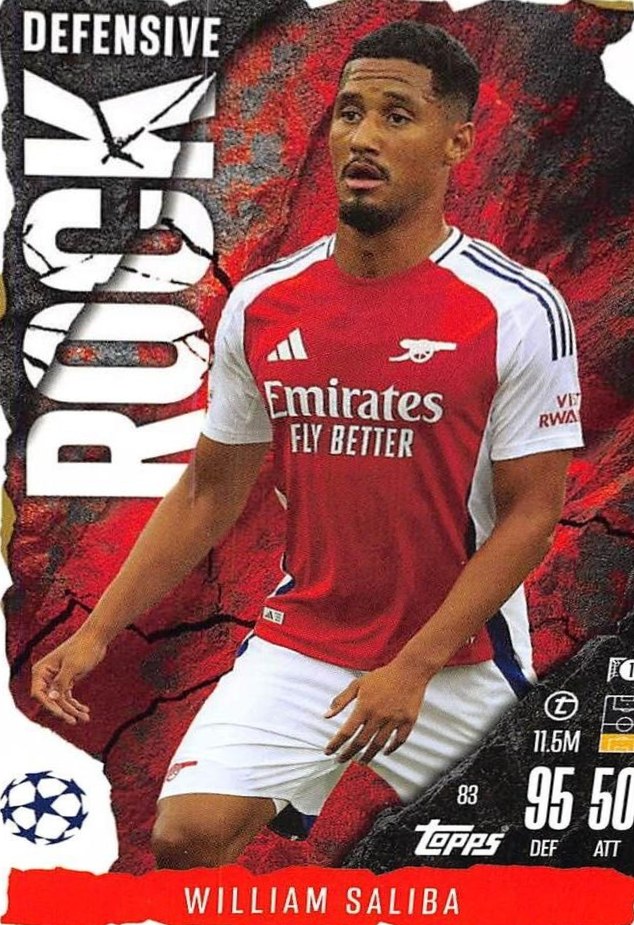 William Saliba 2024 Topps Match Attax UEFA Club Competitions Extra