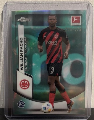 Willian Pacho 2024 Topps Chrome Aqua Bubble Refractor