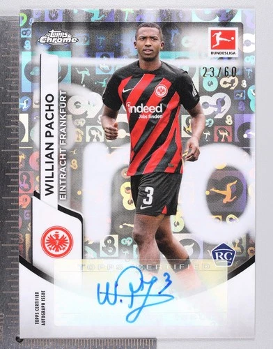 Willian Pacho 2023 Topps Chrome Autograph Refractor