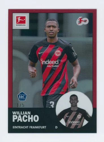 Willian Pacho 2023 Topps Chrome Red Refractor /5