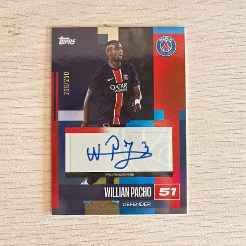 Willian Pacho 2024 Topps PSG Team Set Blue /250