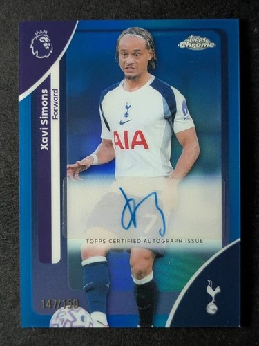 Xavi Simons 2026 Topps Chrome Blue Refractor 147/150