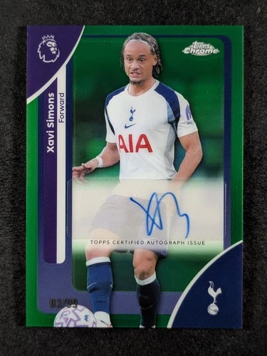 Xavi Simons 2025 Topps Chrome Green Refractor /99