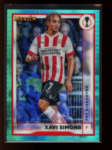 Xavi Simons 2022 Topps Chrome Merlin Aqua Prism Refractor