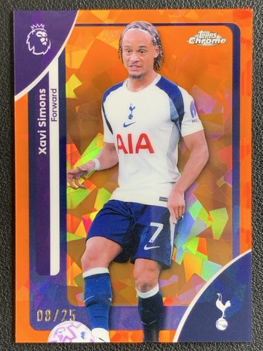 Xavi Simons 2025 Topps Chrome Orange Sapphire /25