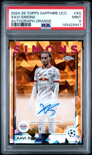 Xavi Simons 2024 Topps Chrome Sapphire Edition UEFA Orange 4/25