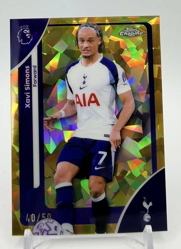 Xavi Simons 2026 Topps Chrome Sapphire EPL Gold /50