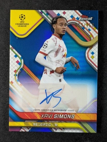 Xavi Simons 2024 Topps Finest Blue Refractor 4/150