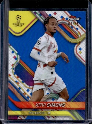 Xavi Simons 2024 Topps Finest Blue Refractor /75