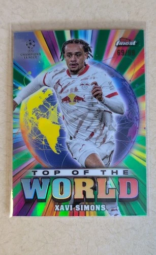 Xavi Simons 2024 Topps Finest Green Refractor /99