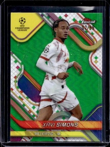 Xavi Simons 2024 Topps Finest Green Refractor /99
