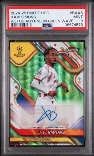 Xavi Simons 2024 Topps Finest Neon Green Wave