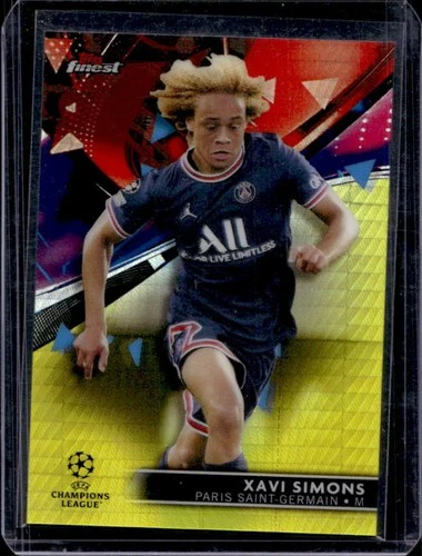 Xavi Simons 2021 Topps Finest Yellow Refractor Prism /250