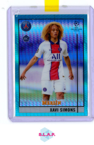 Xavi Simons 2021 Topps Merlin Chrome Aqua Prizm