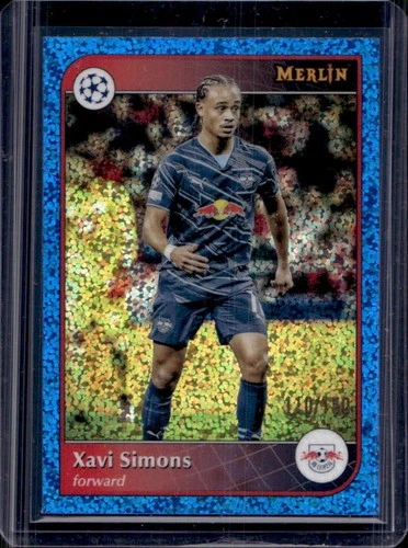 Xavi Simons 2024 Topps Merlin Chrome Blue Speckle Refractor /150