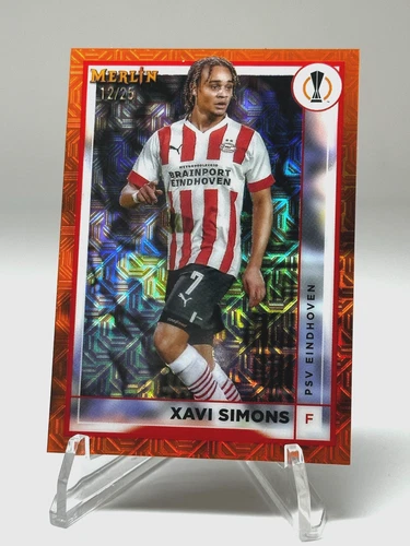 Xavi Simons 2022 Topps Merlin Chrome Orange Mojo /25