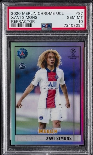 Xavi Simons 2020 Topps Merlin Chrome Refractor