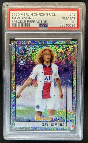 Xavi Simons 2020 Topps Merlin Chrome Refractor Speckle /150