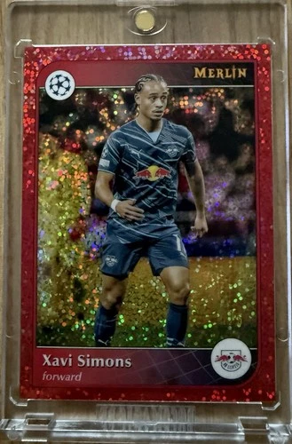 Xavi Simons 2024 Topps Merlin Chrome UCC Red Refractor /5