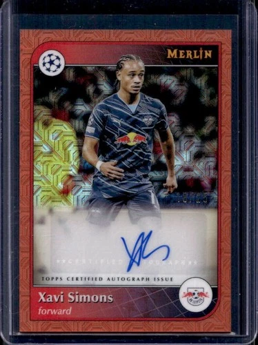 Xavi Simons 2024 Topps Merlin Chrome UEFA Orange Refractor /25