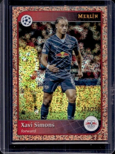 Xavi Simons 2024 Topps Merlin Chrome UEFA Rose Gold Speckle Refractor /250