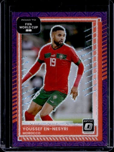 Youssef En-Nesyri 2025 Panini Donruss Road to World Cup 26 Purple Optical Mojo /25
