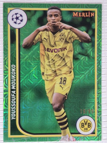 Youssoufa Moukoko 2022 Topps Merlin Chrome Green Refractor /99