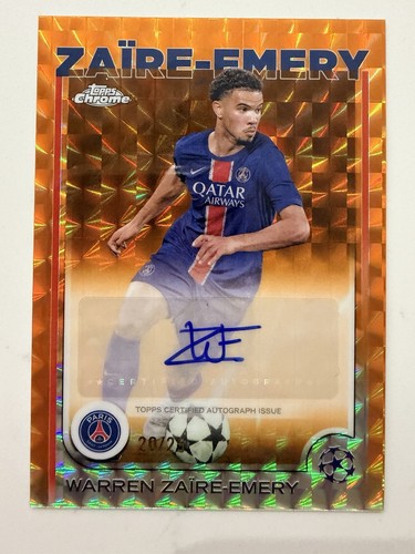 Zaire Emery 2024 Topps Chrome Orange Geometric Refractor /25