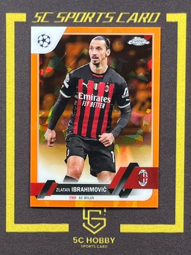 Zlatan Ibrahimović 2022 Topps Chrome UEFA Club Sapphire Orange /50