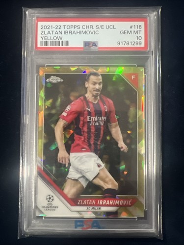 Zlatan Ibrahimovic 2021 Topps Chrome UCL Sapphire Yellow /99