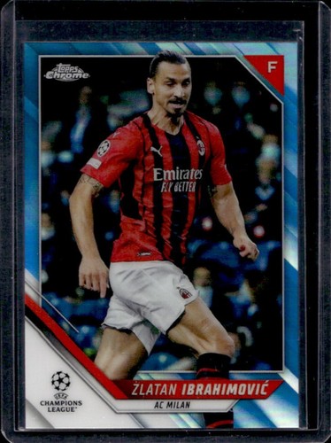 Zlatan Ibrahimovic 2021 Topps Chrome UEFA Blue Refractor /150