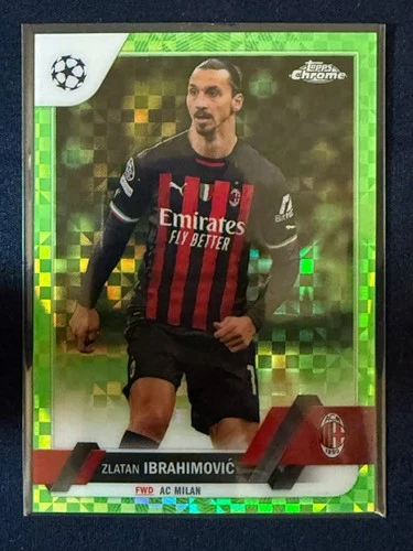 Zlatan Ibrahimovic 2022 Topps Chrome Verde Neon X-Fractor /399