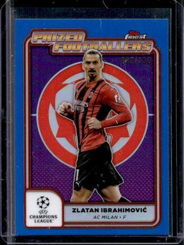 Zlatan Ibrahimovic 2024 Topps Finest Blue Refractor /150