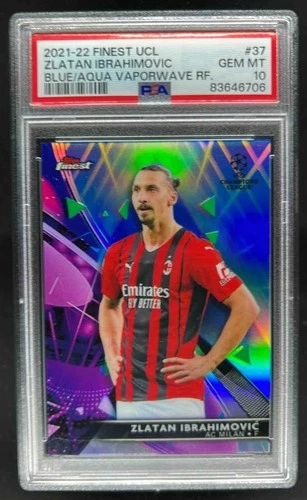 Zlatan Ibrahimovic 2021 Topps Finest Blue Refractor /99