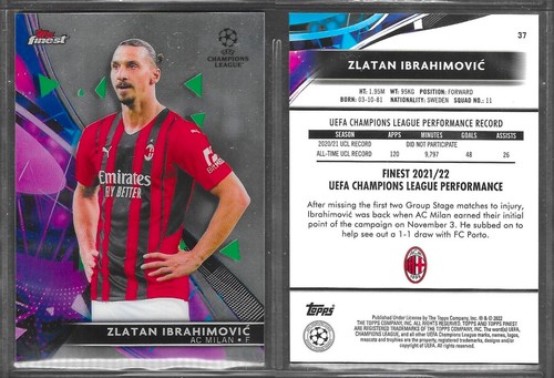 Zlatan Ibrahimovic 2022 Topps Finest Chrome #37